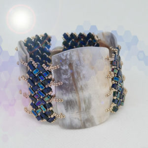 Bracelet corne et Tila bleus